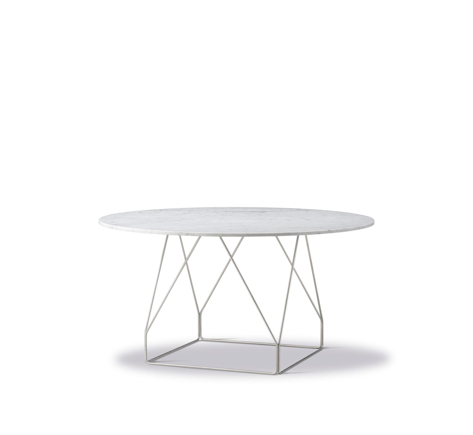 Fredericia JG -dining table, Ø 140 cm, white marble / stainless steel - Image 2