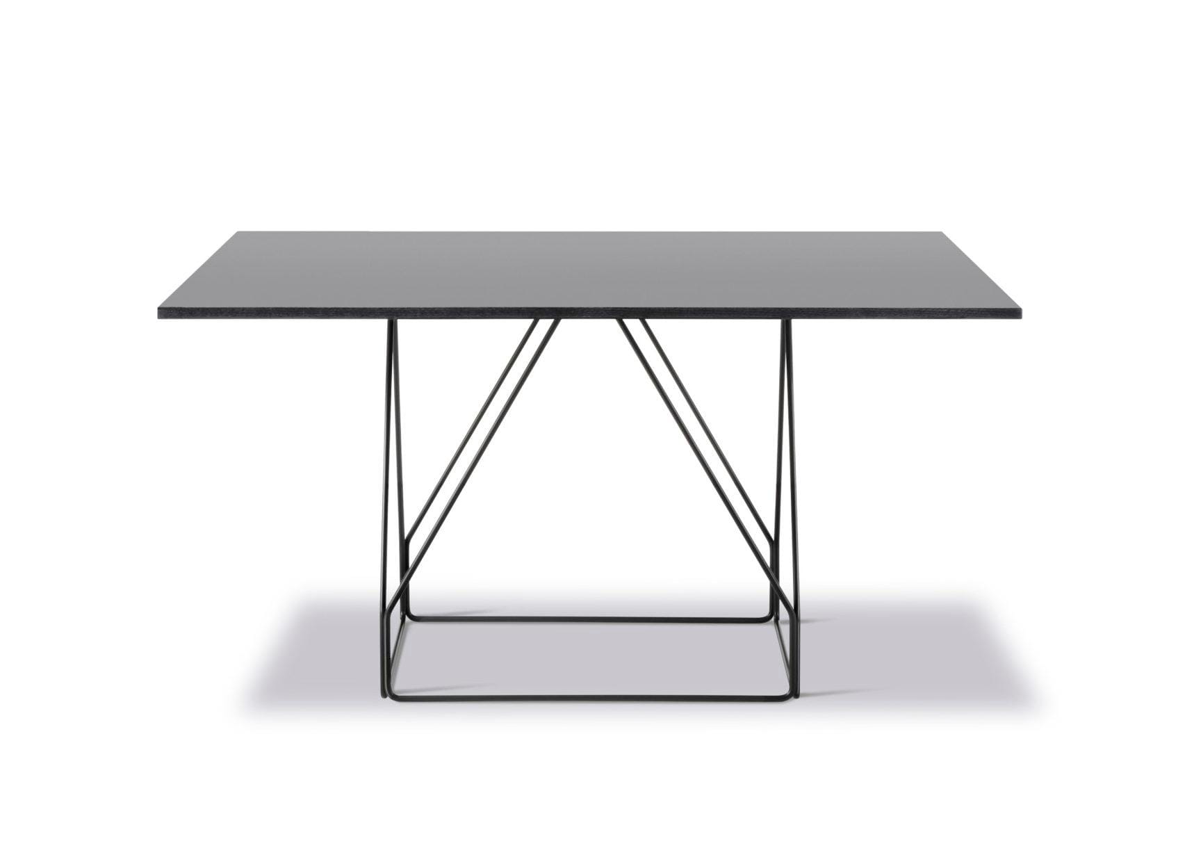 Fredericia JG -dining table, 140 x 140 cm, black linoleum / black steel