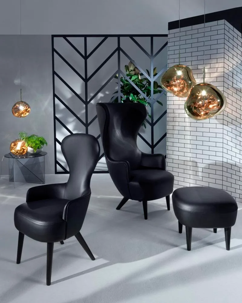 Tom Dixon WINGBACK armchair, black velvet - Image 6