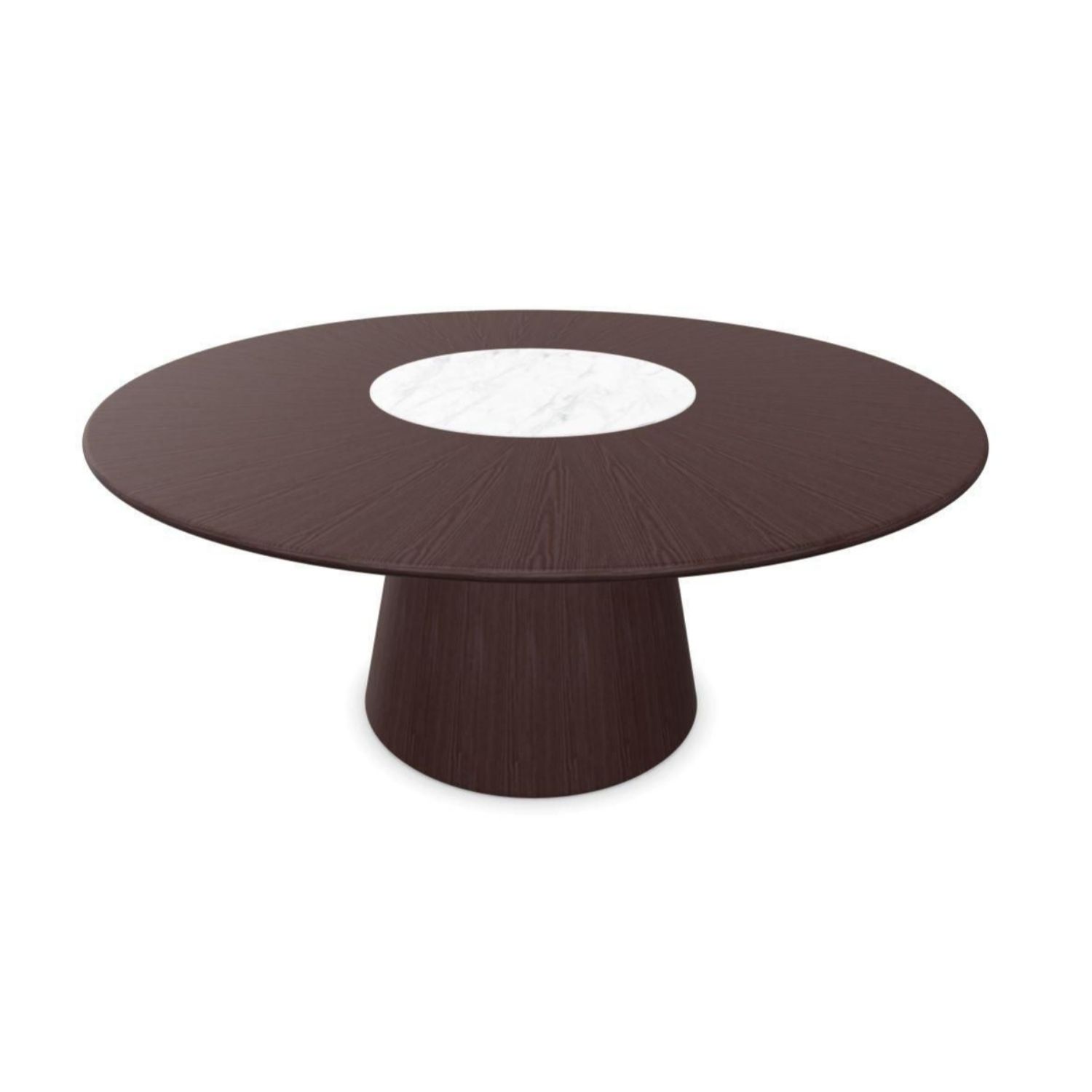 Andreu World REVERSE WOOD -pöytä, Ø180cm, tumma saarni/valkoinen marmori ME15501