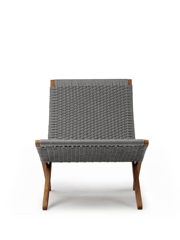 Carl Hansen MG501 CUBA outdoor -nojatuoli, tiikki/harmaa punos