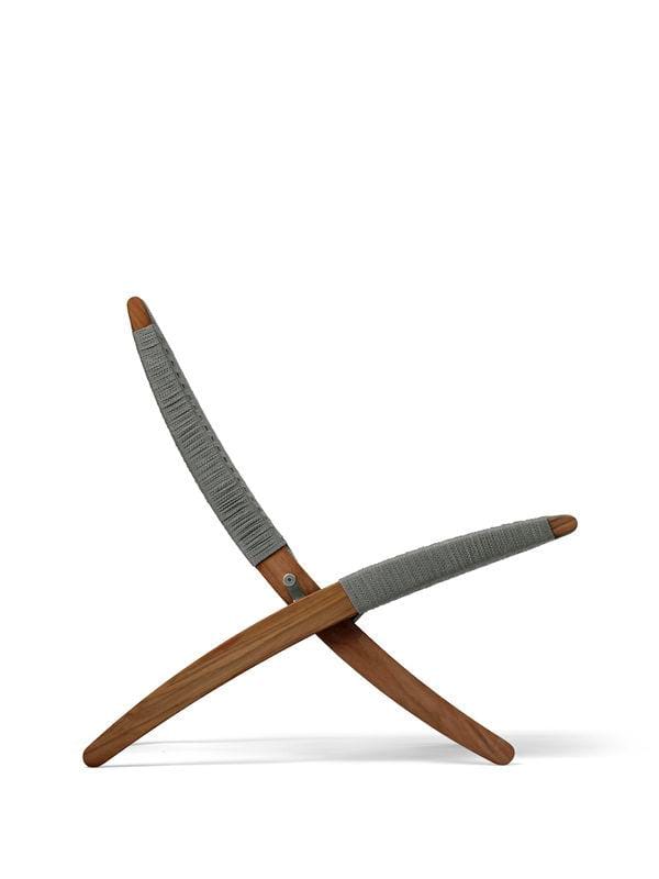 Carl Hansen MG501 CUBA outdoor -nojatuoli, tiikki/harmaa punos - Image 3