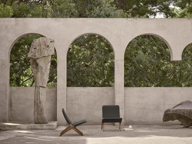 Carl Hansen MG501 CUBA outdoor -nojatuoli, tiikki/harmaa punos - Image 5