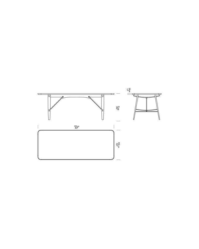 Carl Hansen BM1160 table, oiled oak / stainless steel - Image 5