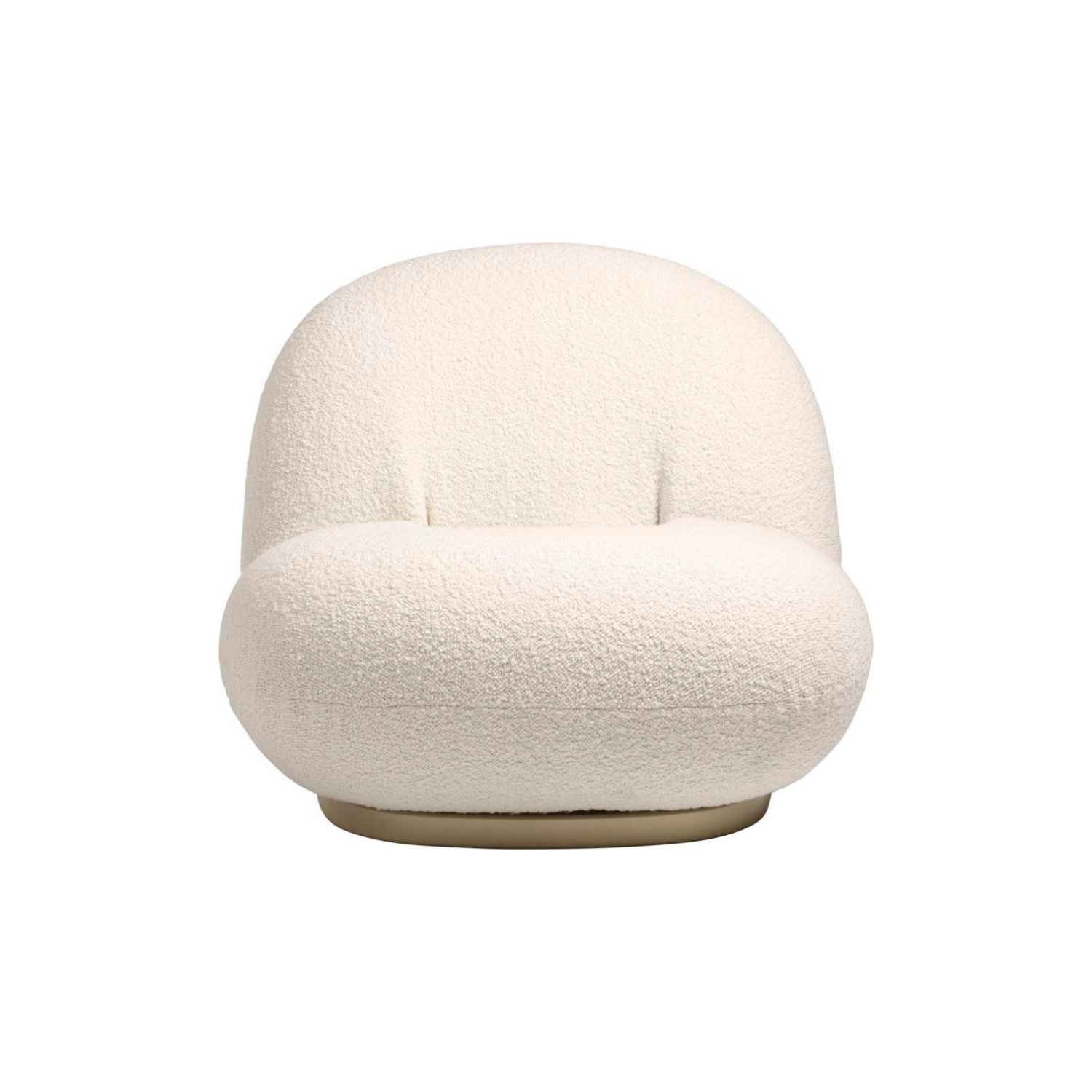 GUBI PACHA lounge chair, white Karakorum fabric/gold