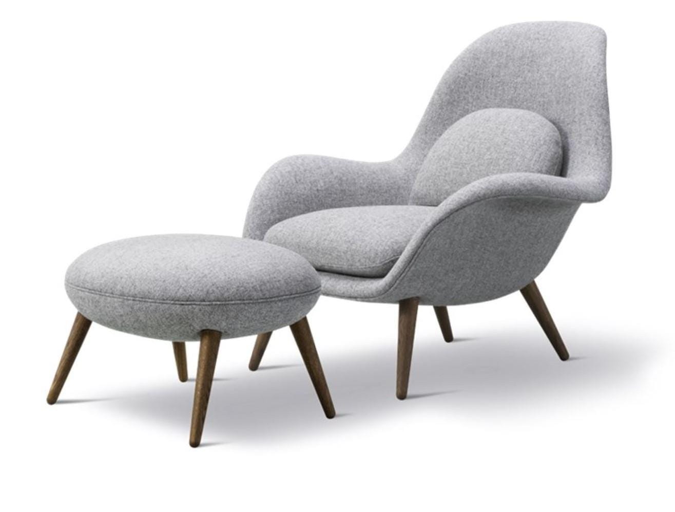 Fredericia SWOON ottoman, grey/smoked oak - Image 4