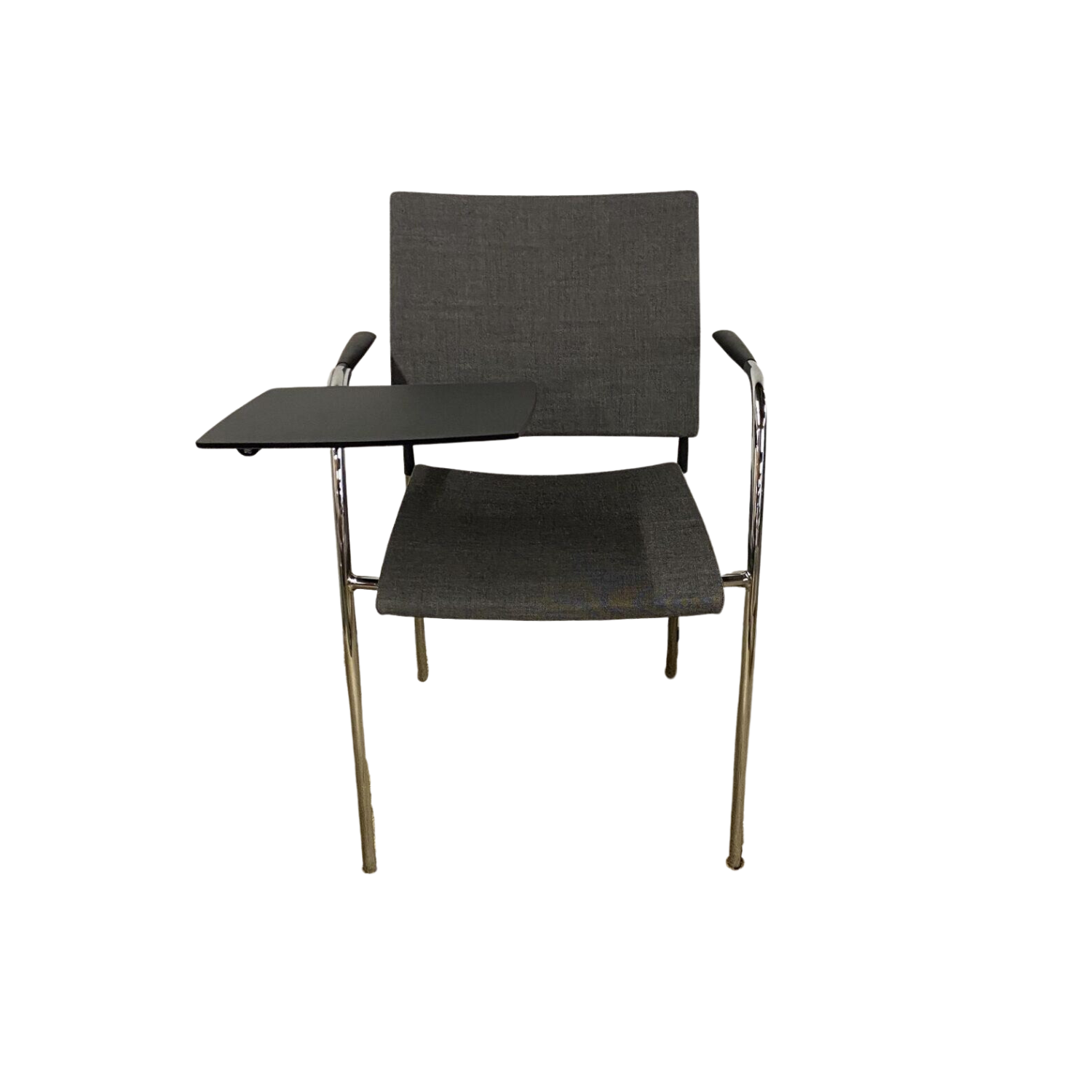 Lammhults SPIRA -käsinojallinen tuoli kirjoitusalustalla, harmaa/kromi, outlet
