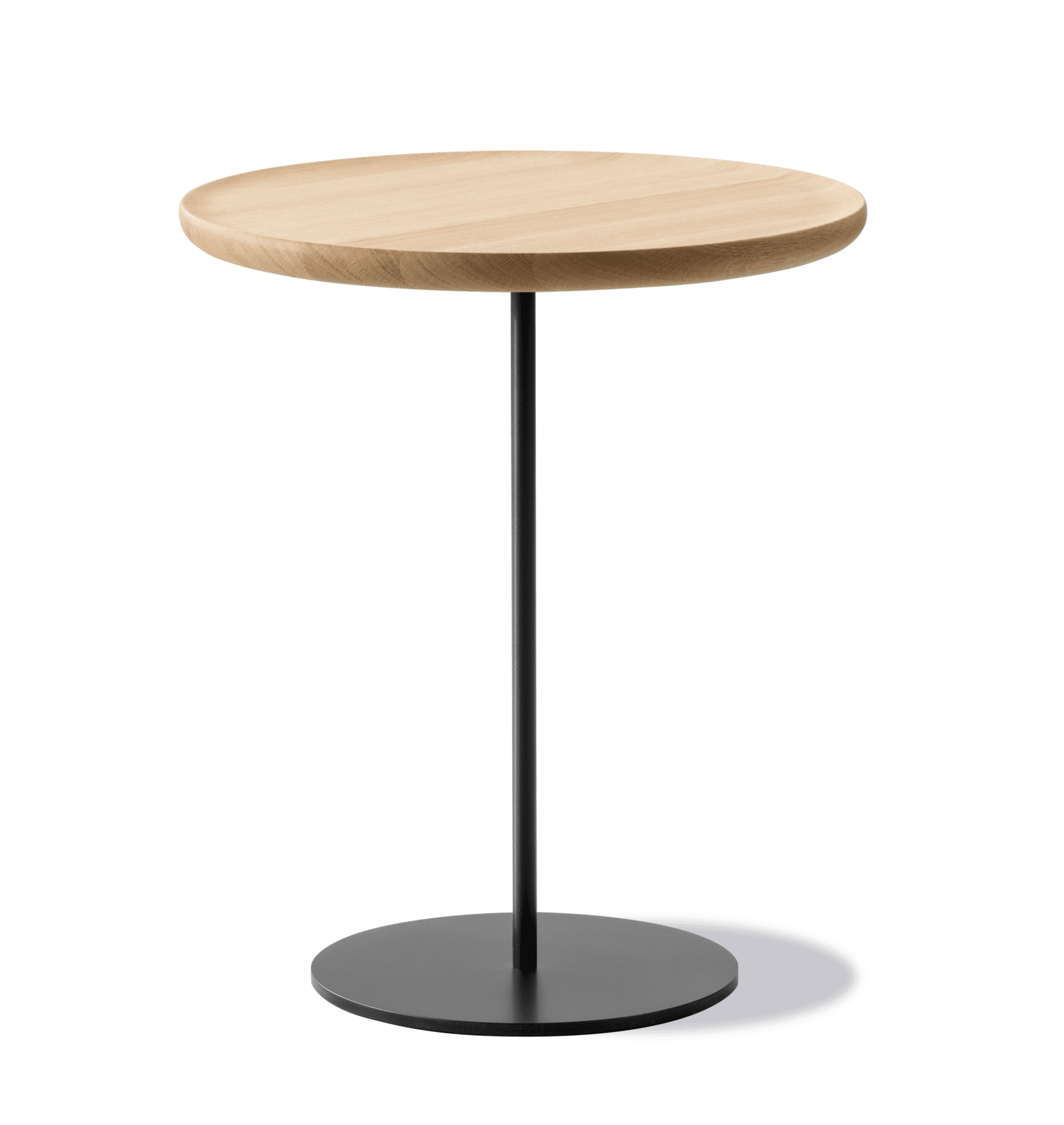 Fredericia PAL -side table Ø 44 cm, light oiled oak / black steel