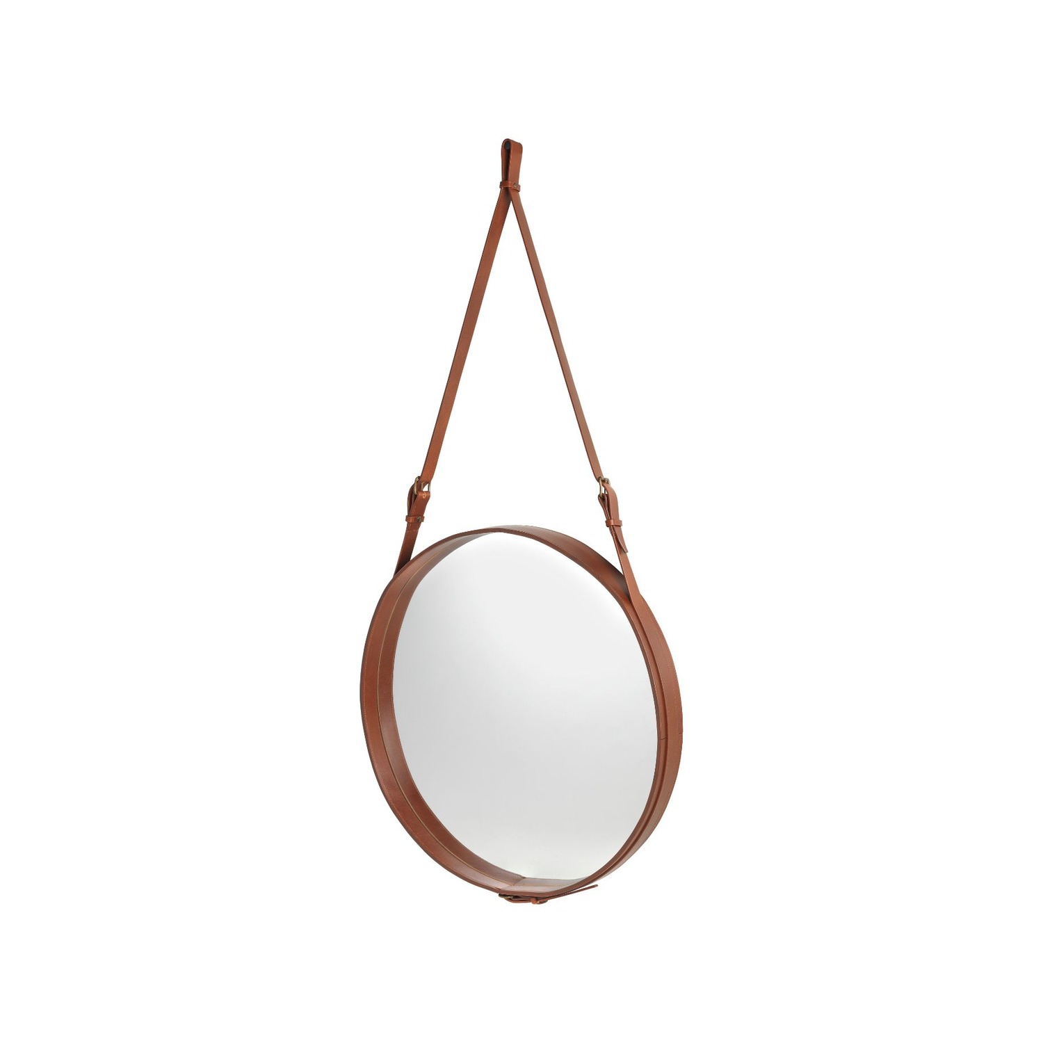 GUBI ADNET-peili Ø70cm, ruskea (tan) nahka – Designsuosikki