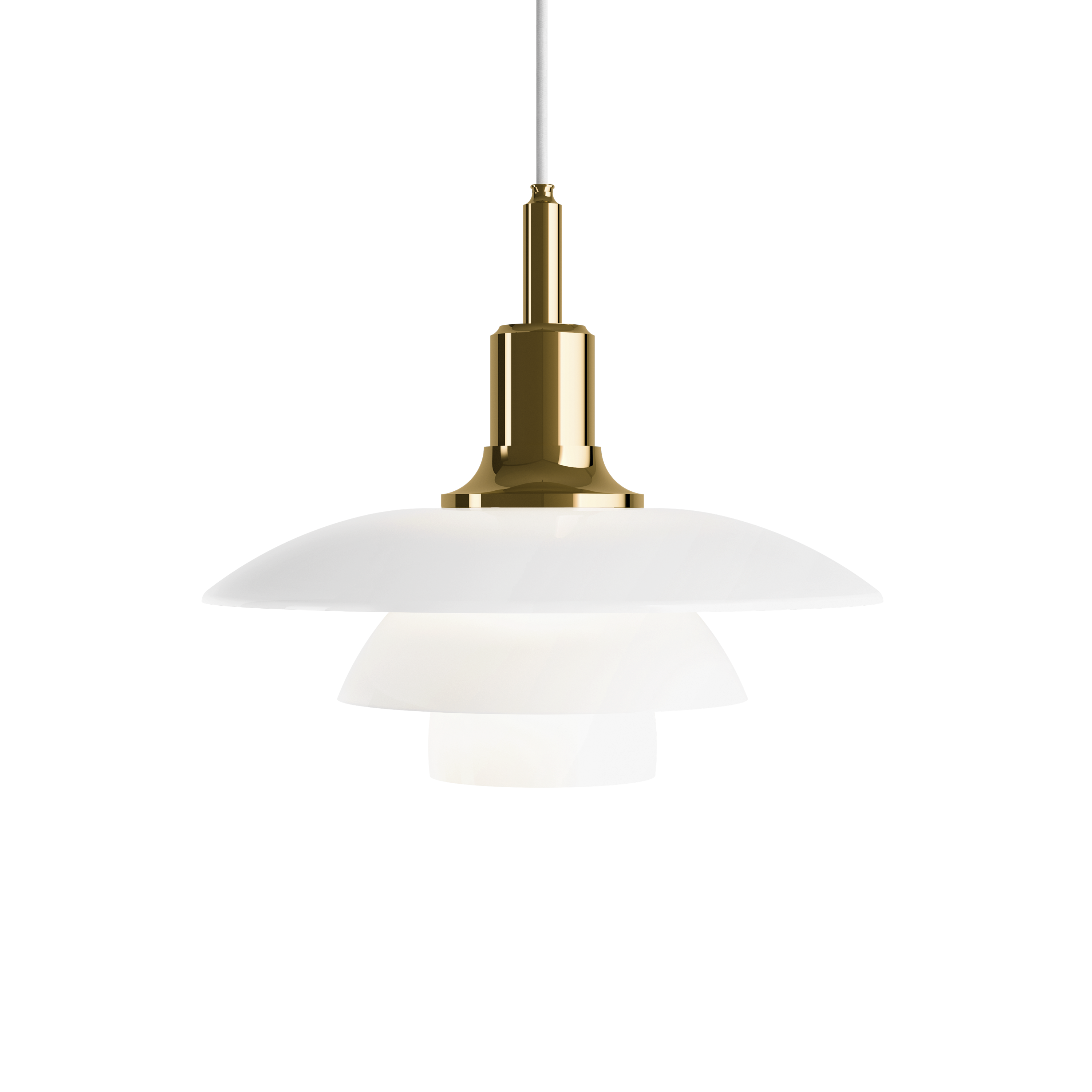 Louis Poulsen PH 3½-3 pendant, metallised brass / opal glass