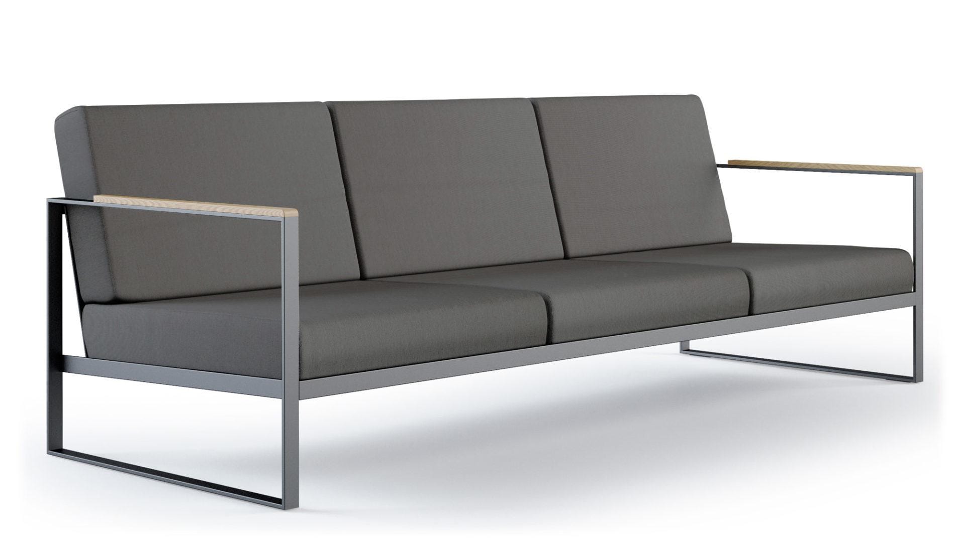 Röshults GARDEN EASY 3-seater sofa, dark taupe