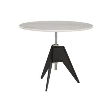 Tom Dixon SCREW -ruokapöytä Ø90 cm, musta jalka/valkoinen marmorikansi