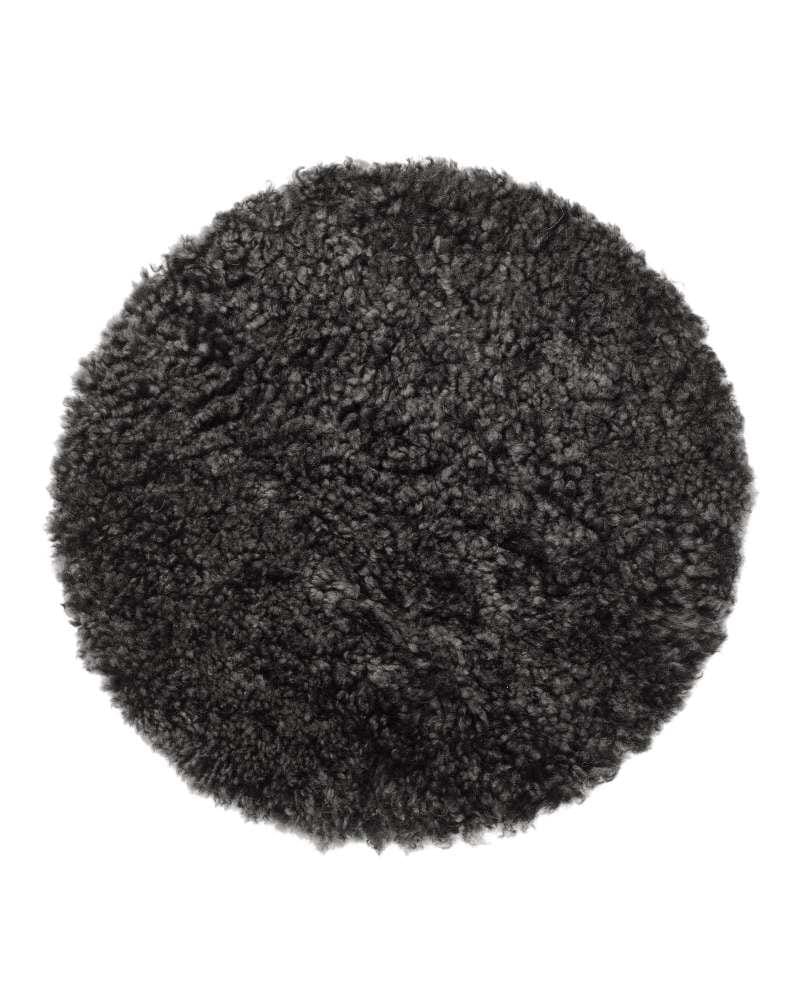 SkinnWille CURLY -istuinpäällinen, pyöreä, tummanharmaa