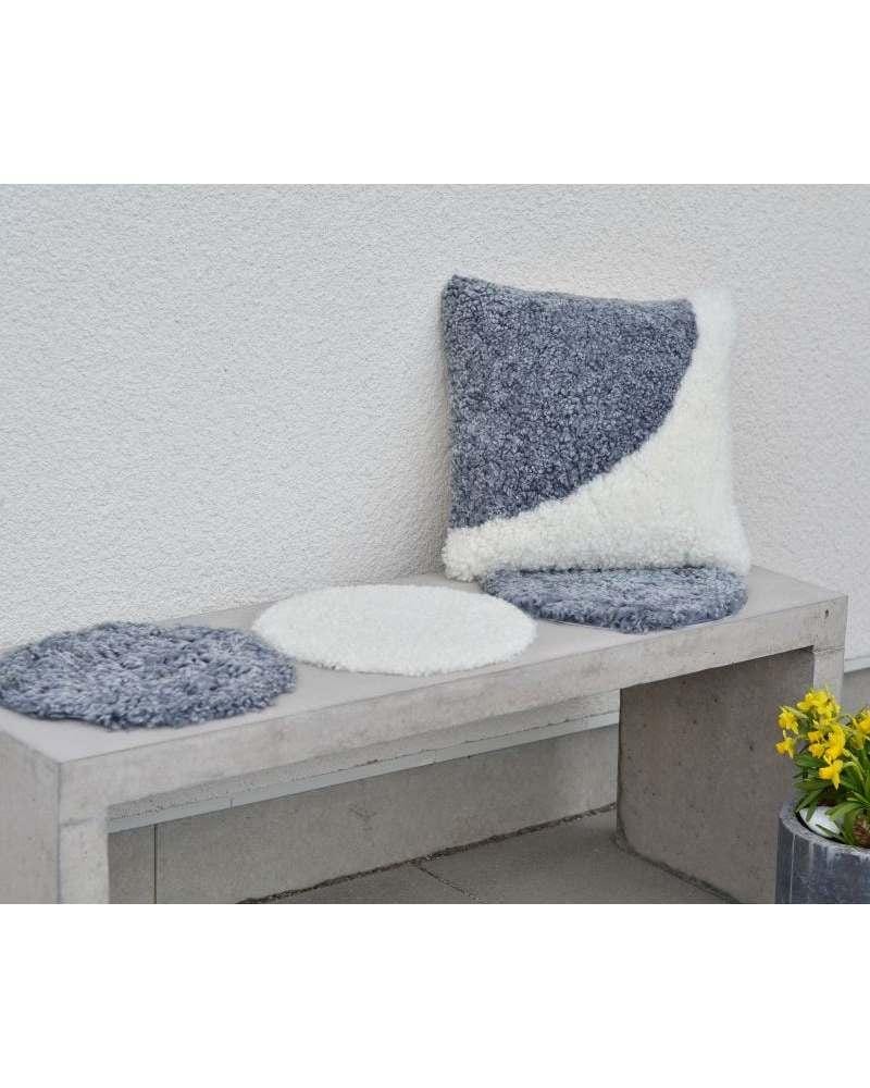 Skinnwille CURLY -istuinpäällinen, pyöreä, hopeanharmaa - Image 2