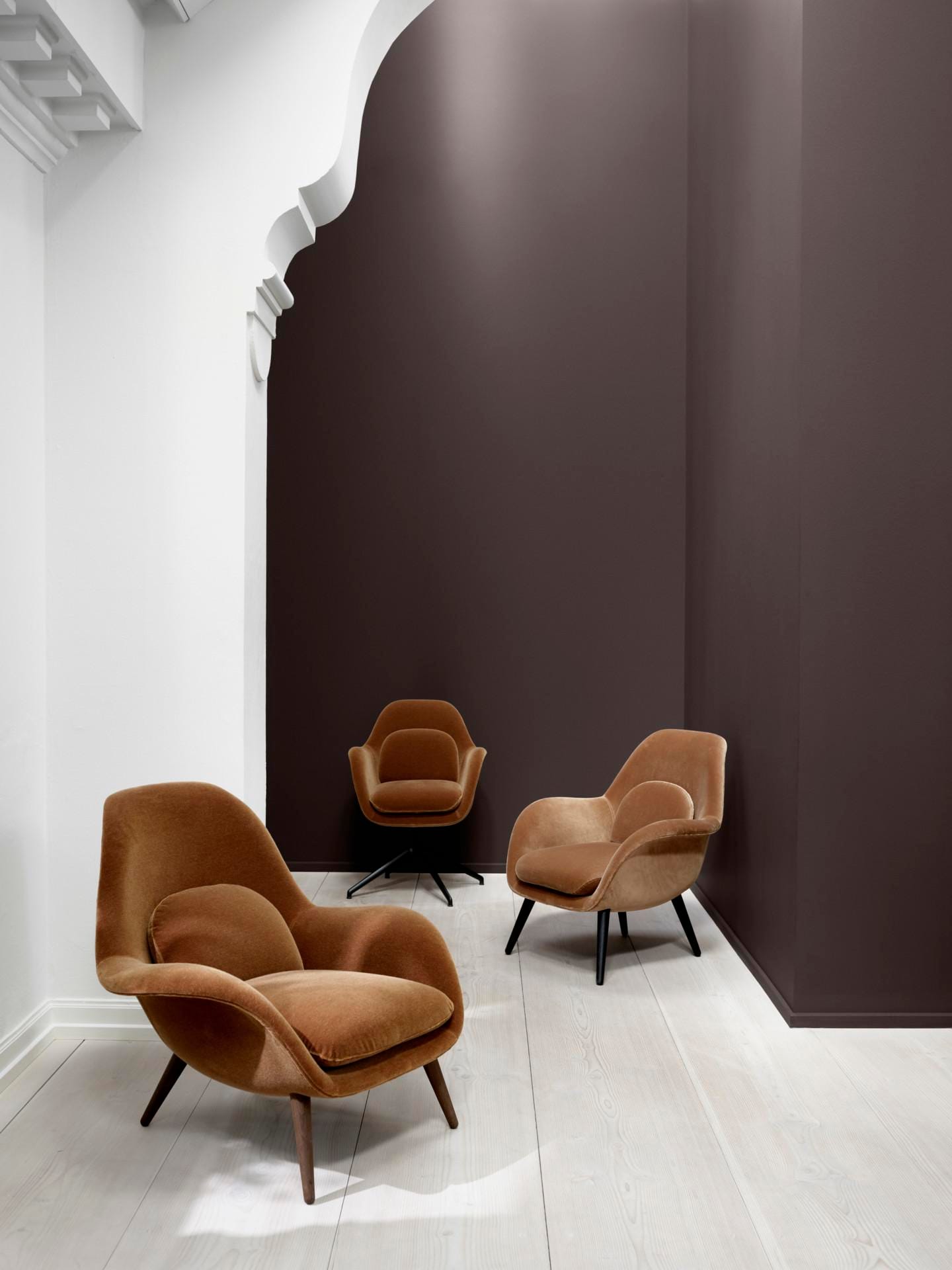 Fredericia SWOON LOUNGE -armchair, brown/lacquered walnut - Image 9