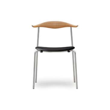 Carl Hansen CH88P chair, oiled oak / black leather