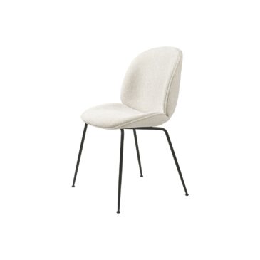 GUBI BEETLE-tuoli, Light Bouclé -kangas 001/musta metalli – Designsuosikki