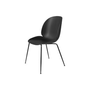 GUBI BEETLE-tuoli, musta muovi/musta metalli – Designsuosikki
