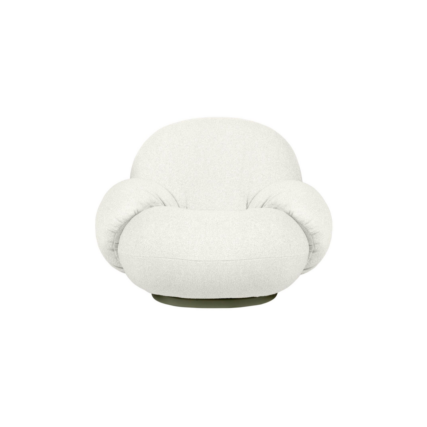 GUBI PACHA lounge chair with armrests, swivel base, outdoor