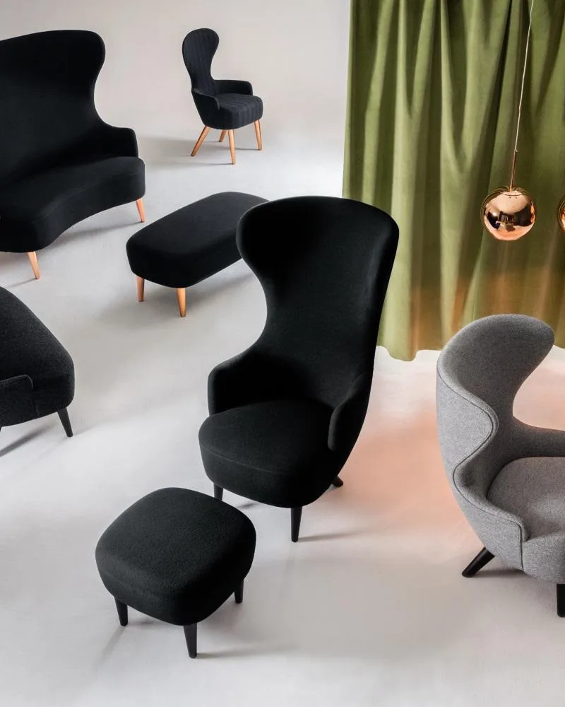 Tom Dixon WINGBACK armchair, black velvet - Image 3