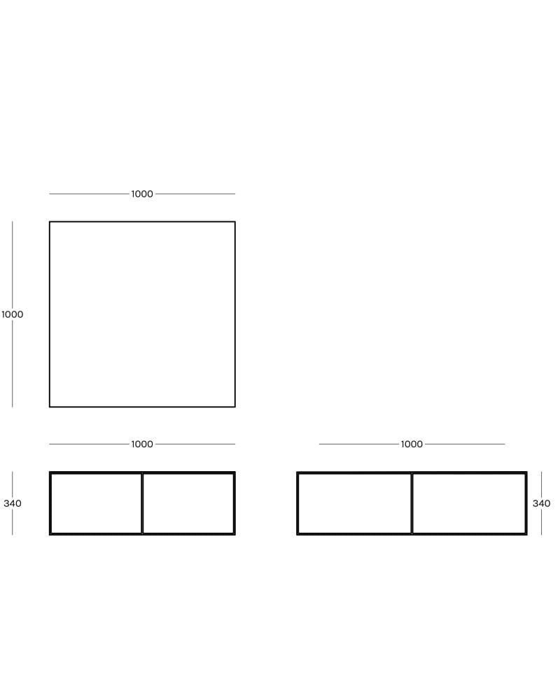 Zeus SLIM IRONY -sohvapöytä, 100 x 100 cm, musta - Image 3