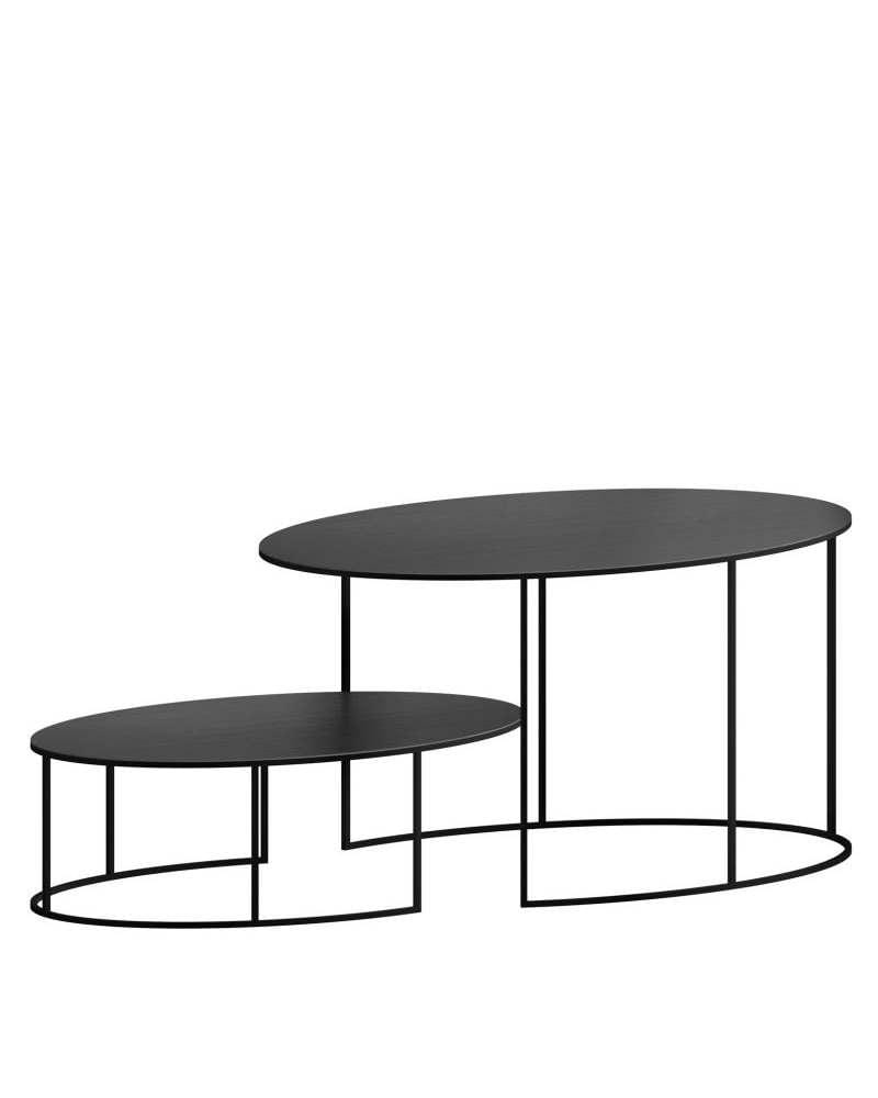 Zeus SLIM IRONY OVAL -sohvapöytä, matala, musta - Image 2