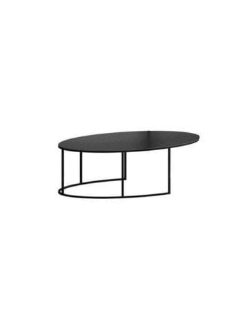 Zeus SLIM IRONY OVAL -sohvapöytä, matala, musta