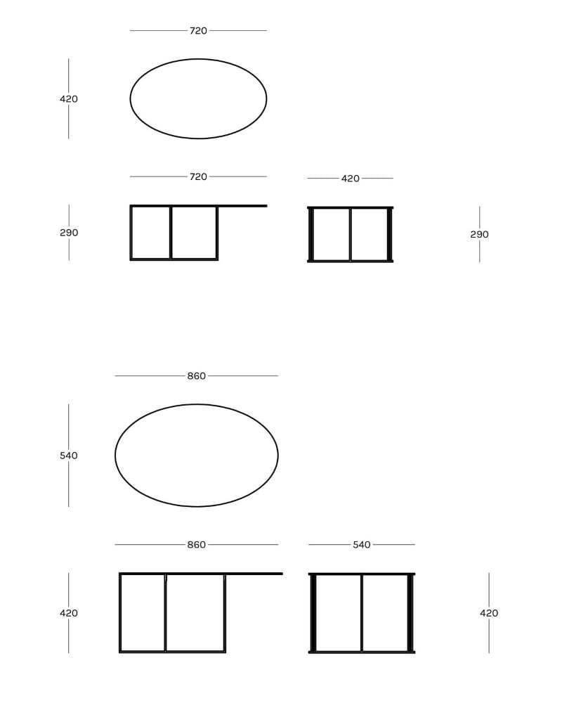 Zeus SLIM IRONY OVAL -sohvapöytä, matala, musta - Image 4